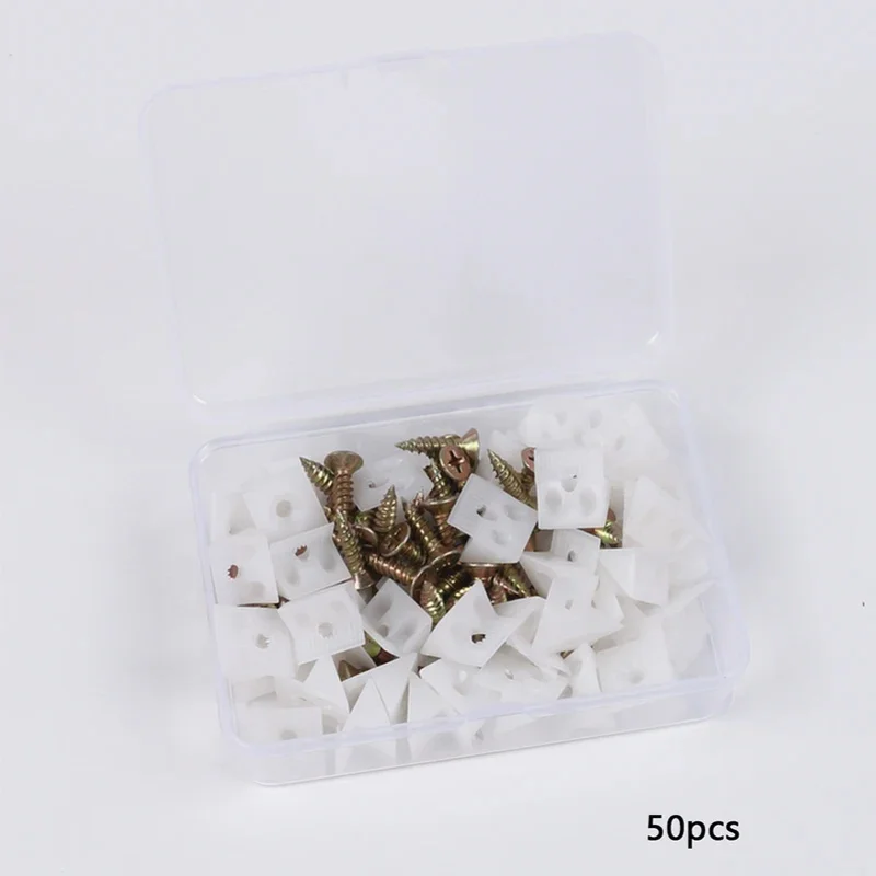50Pcs Repair Wedges Drawer Wedges with Screws Drawer Bottom Support Brackets Fixing Mending Angle Code  Bracket Fasteners