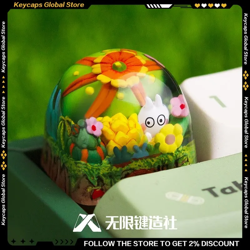 

Succulent Plants Keycap DIY Backlit Custom Resin Keycaps for Pc Gaming Classic Key Cap Suit Suit Anime ESC Handmade Drop Gifts
