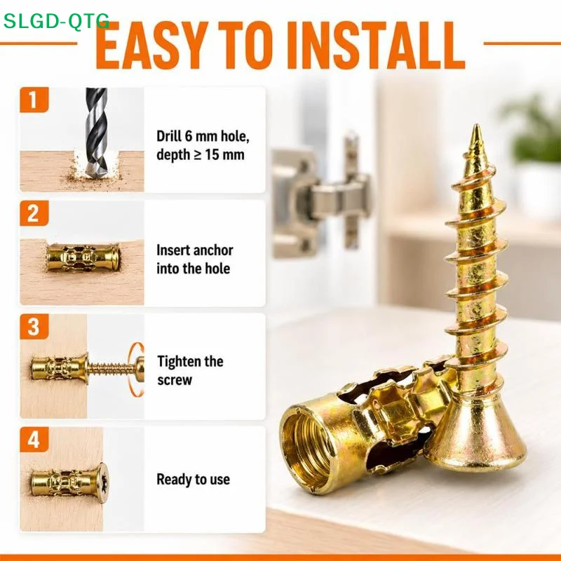 Hot 20/30/40/50pcs Door Hinge Thread Repair Screws Short Expansion Wall Anchors Stripped Thread Repair Fixer Steel Self Tapping