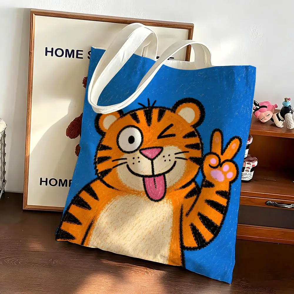 Funny Beast Club Storage Bags Canvas bags are suitable for going to class, shopping, gifts, and commuting