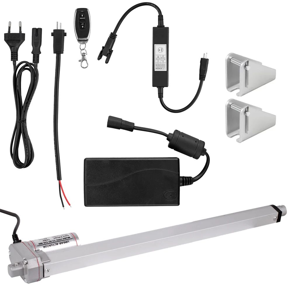 DC12V Linear Actuator Motor With Power Supply Remote Control With Mount Bracket 750N 1000N 1500N 3000N Actuator Drive Motor