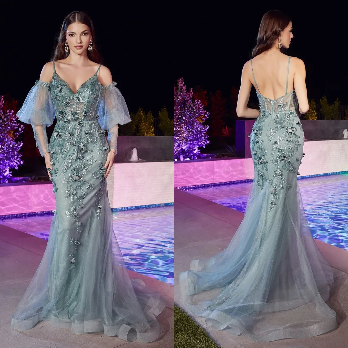 Vestido de noche de un hombro con perlas, con sobrefalda, de satén, sirena, para baile de graduación, con abertura lateral, vestidos de fiesta formales