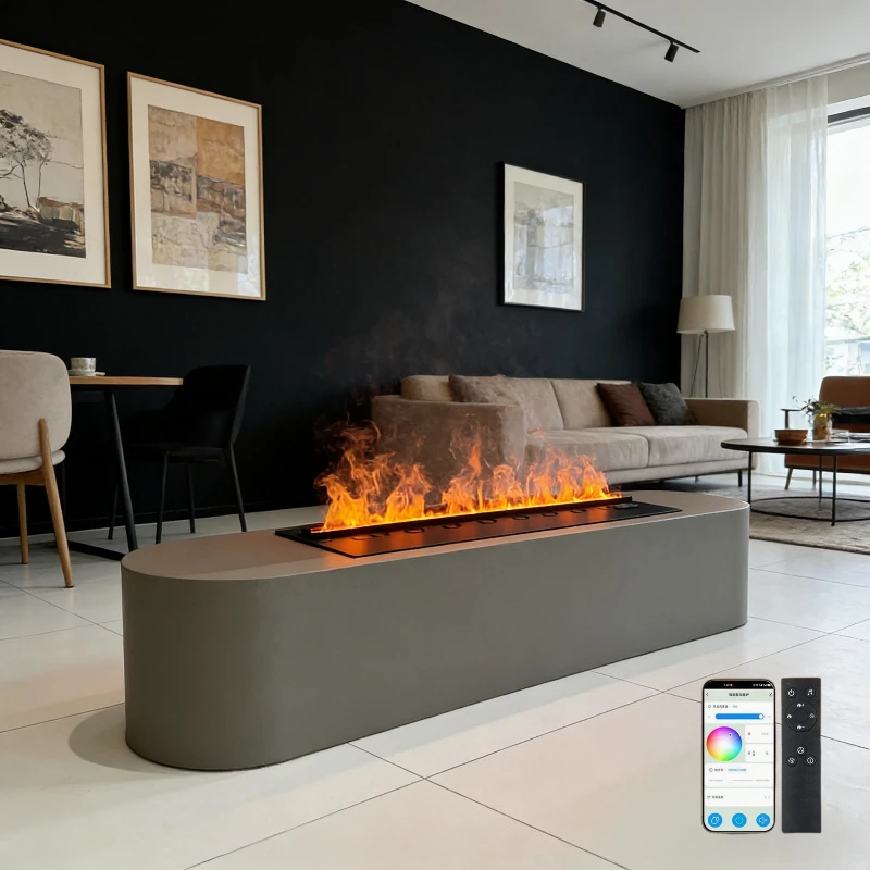 

3D Mist Electric Steam Fireplace with Adjustable Flame Color,Choose Your Flame Huedouble Sided Fireplace Humidifier Decoration