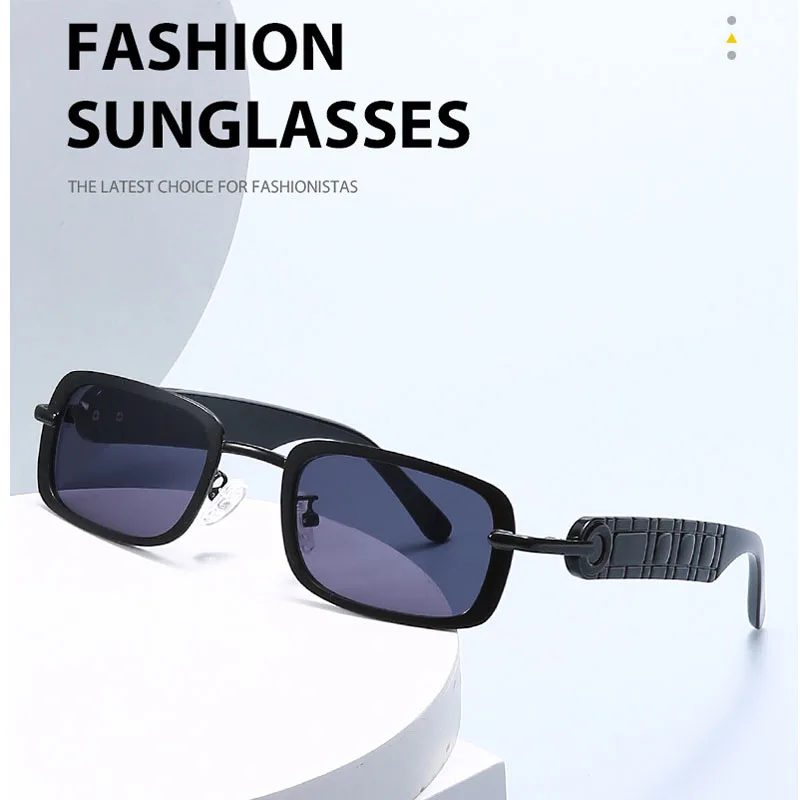 

Солнцезащитные очки в квадратной оправе с металлической цепочкой, модные очки, необходимые для повседневного ношения и фотосъемки.