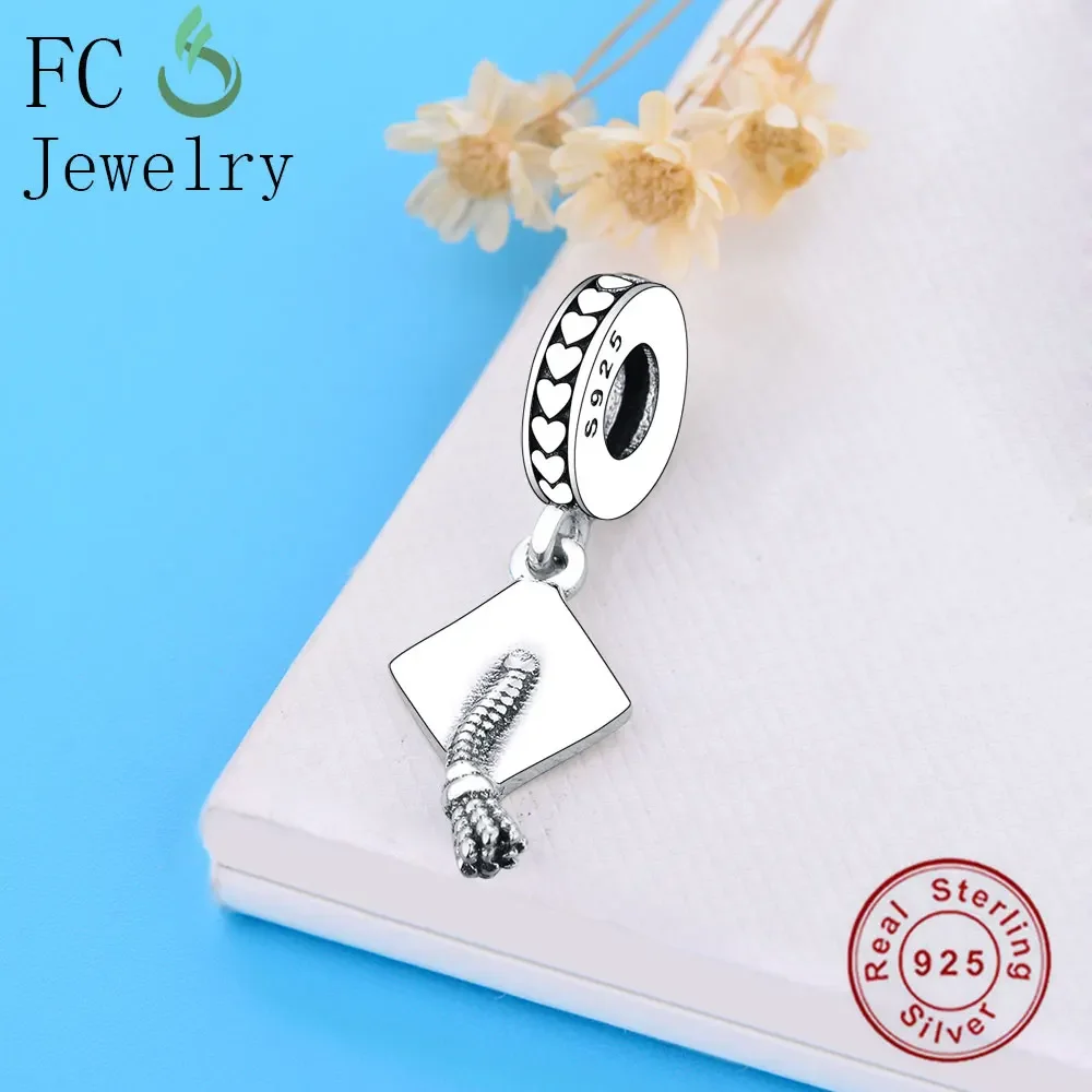 FC Jewelry Fit Original Brand Charms Bracelet 925 Sterling Silver Graduation Doctorial Hat Beads For Making Boy Girl Berloque