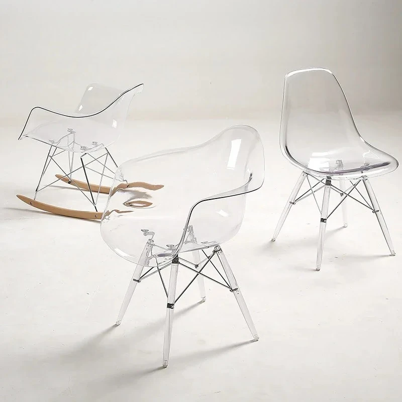 

Transparent Dining Chairs Minimalism Chairs for Living Room Creative Portable Chair Armchairs Home Furniture