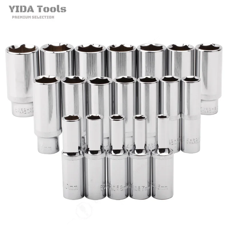 3/8 Inch Drive Medium Flying Long Sleeve Hexagonal Socket Wrench Set Extended Outer Hexagon Spanner Tool Kit Factory Direct