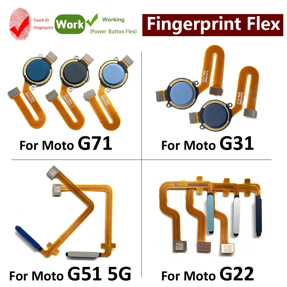 

New For Motorola Moto G31 G51 G71 G22 4G 5G Fingerprint Sensor Home Return Key Menu Button Flex Ribbon Cable