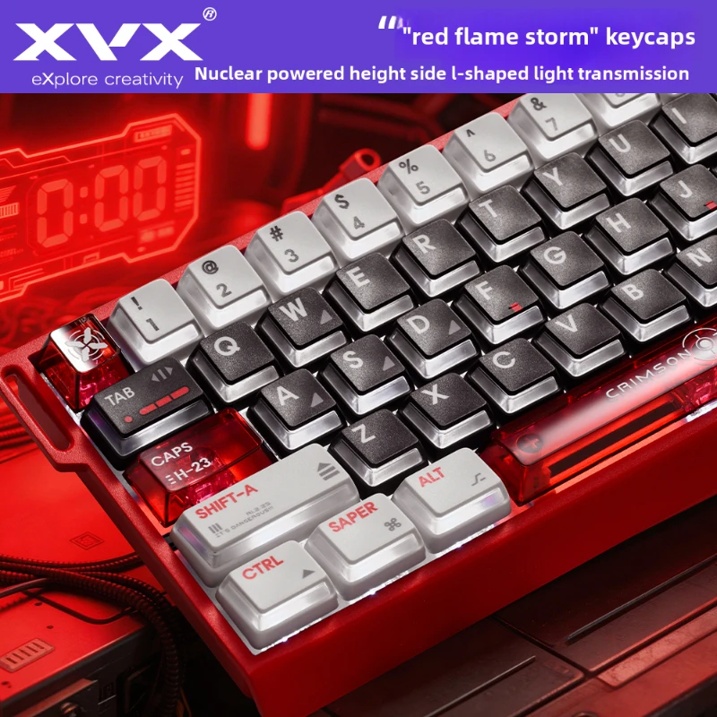 

Blazing Storm Artisan Translucent Keycap Set 138-key PBT Material Sublimation Magnetic Axis Mechanical Keyboard Customized Caps
