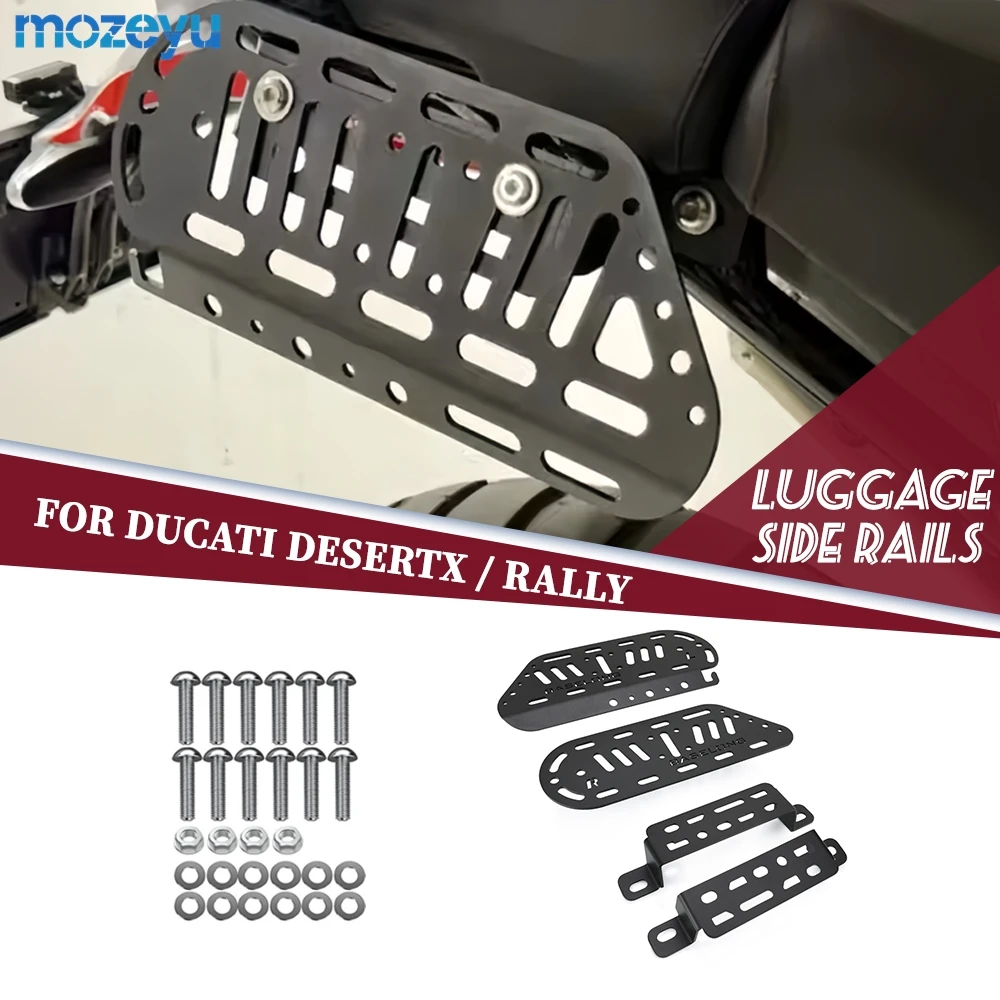 

Side Luggage Holder Bracket For Ducati DesertX / DesertX Rally 2022-2025 Aluminium Luggage Saddlebag Rack Motorcycle Accessories