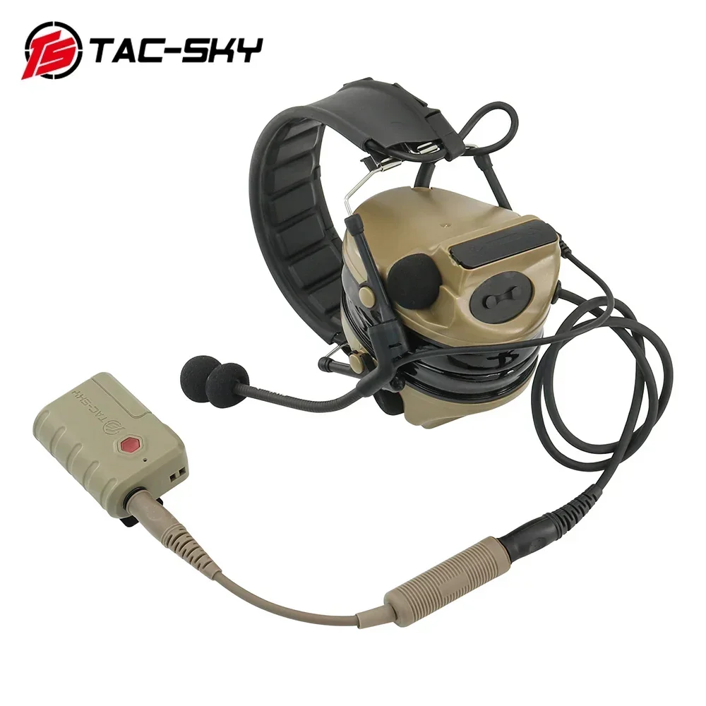 TAC-SKY taktyczny zestaw słuchawkowy PTT Adapter BluetoothPtt dla FCS AMP/MSA Sordin/TCI/PELTO COMTA Airsoft strzelanie słuchawki taktyczne