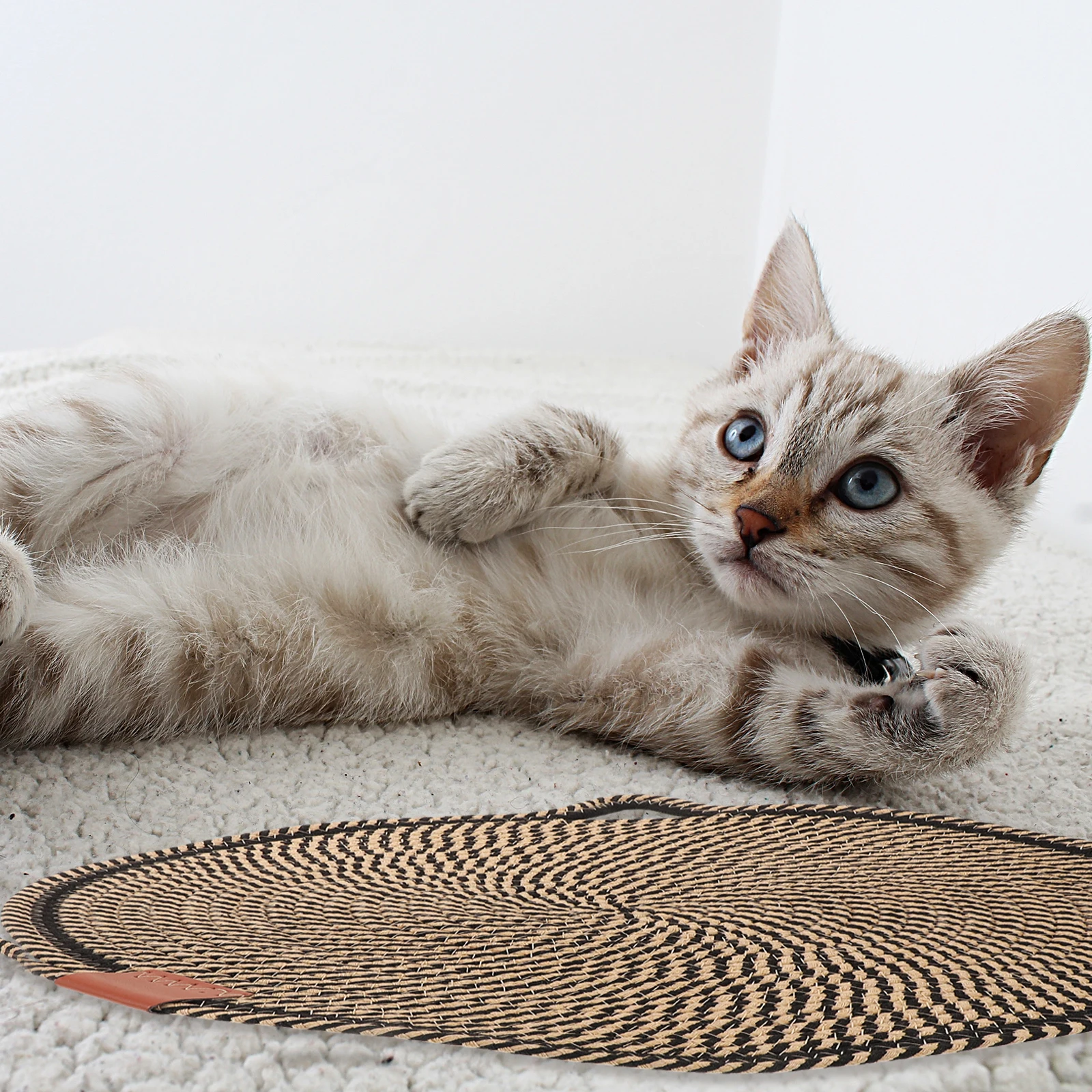 

Cat Scratching Mat Cotton Kitten Claw Pad Resistant Non Slipping Round Shape Lightweight Decorative Indoor Cat Bed