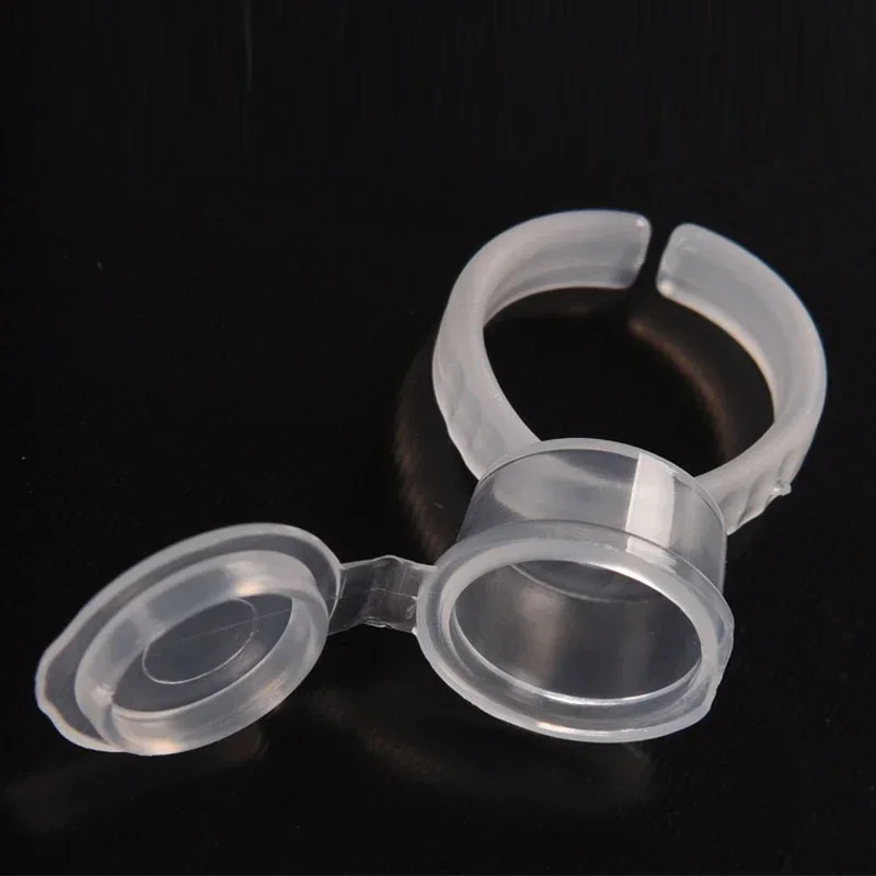 50 قطعة الصباغ الحبر الدائري الكؤوس رمش تمديد حامل الغراء الحاويات مع غطاء غطاء تجميل دائم Microblading #4