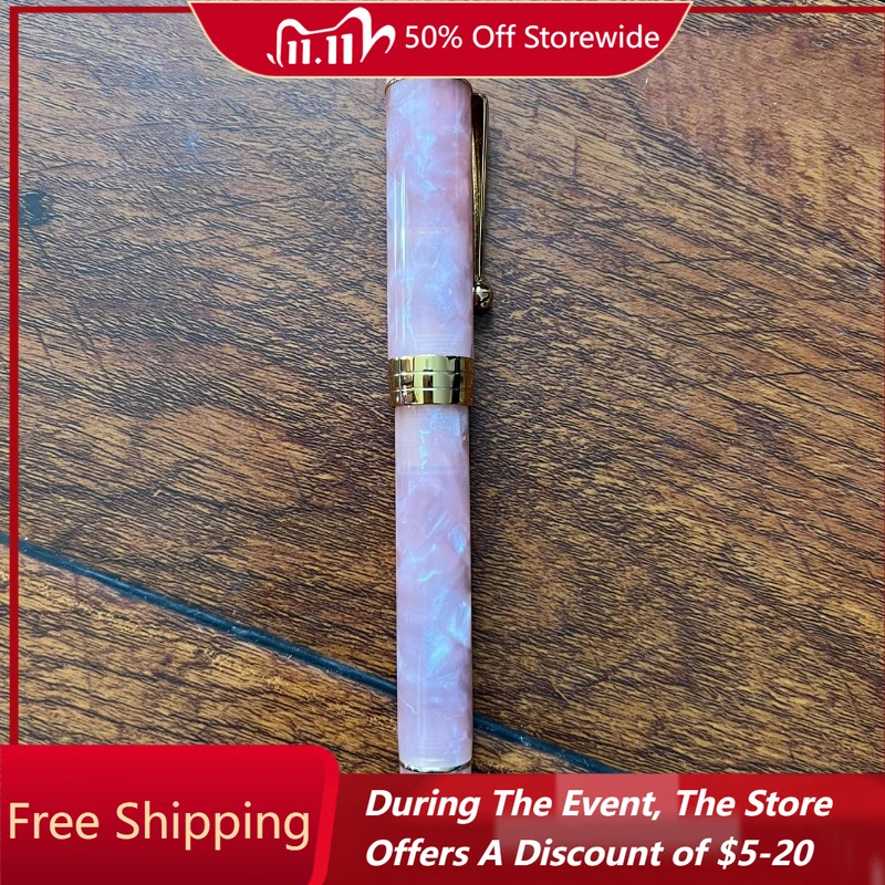 

Long Knife Acrylic Import Resin Fountain Pen EF/F/M Nib Converter Included Calligraphy Journaling Supplies Pen for Woman Gift