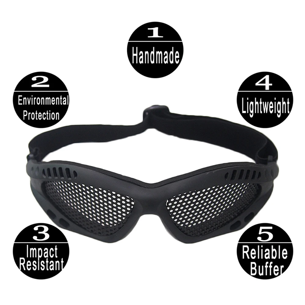 Outdoor Eye Protective Comfortable Airsoft Safety Tactical Glasses Goggles Anti Fog With Metal Mesh/PC Len For Paintball Hunting