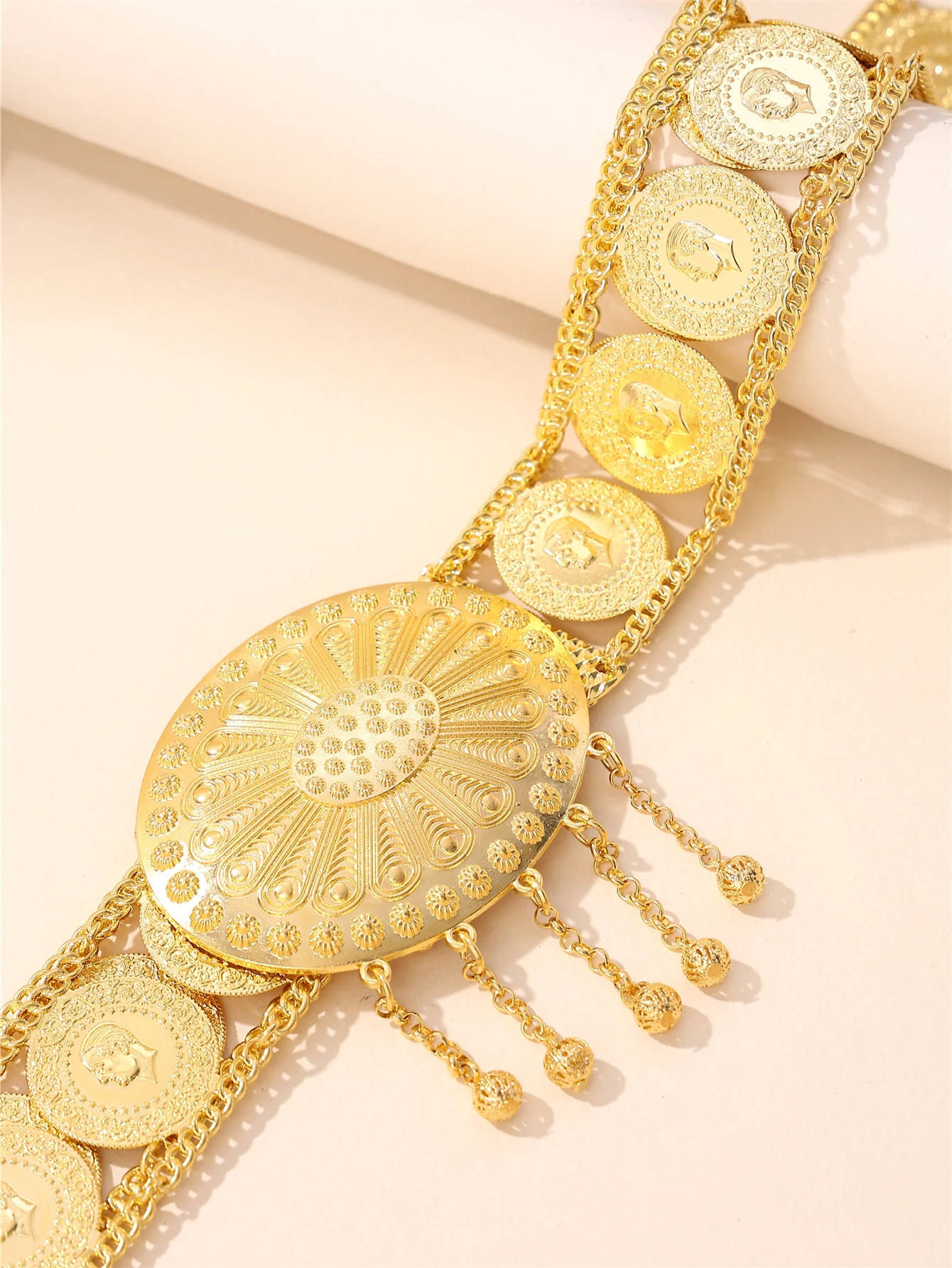 

Arab Women's Belt Palace Vintage Style Adjustable Coin Chain Bridal Party Festival Gift