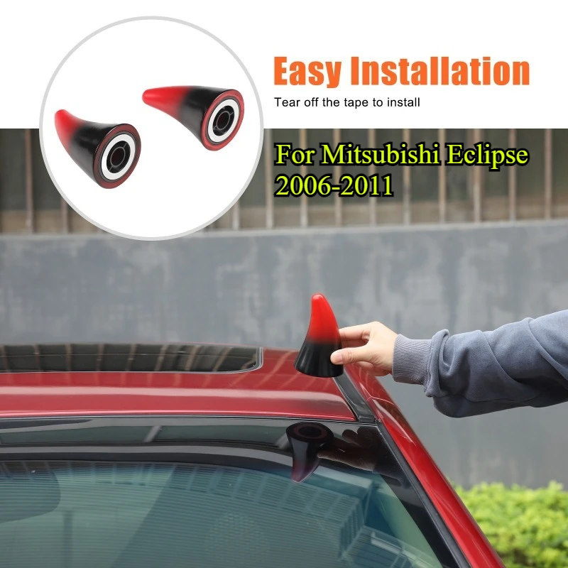 

suitable For Mitsubishi Eclipse 2006-2011 PVC red car roof decoration Bullhorn 3D Stickers Car Accessories