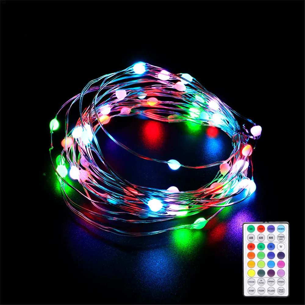 Home Decor 10M 100LED String Light USB RGB Full Color Point Control Copper Wire Lamp Christmas Fairy Lights Garden Holiday Light