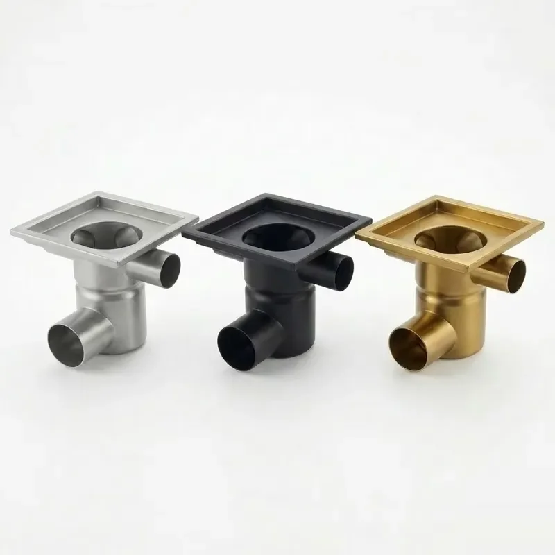150x150mm Square Floor Drain 3 In 1 Out High Flow 316 Stainless Steel Kitchen Bathroom Shower Drainage System Anti Odor