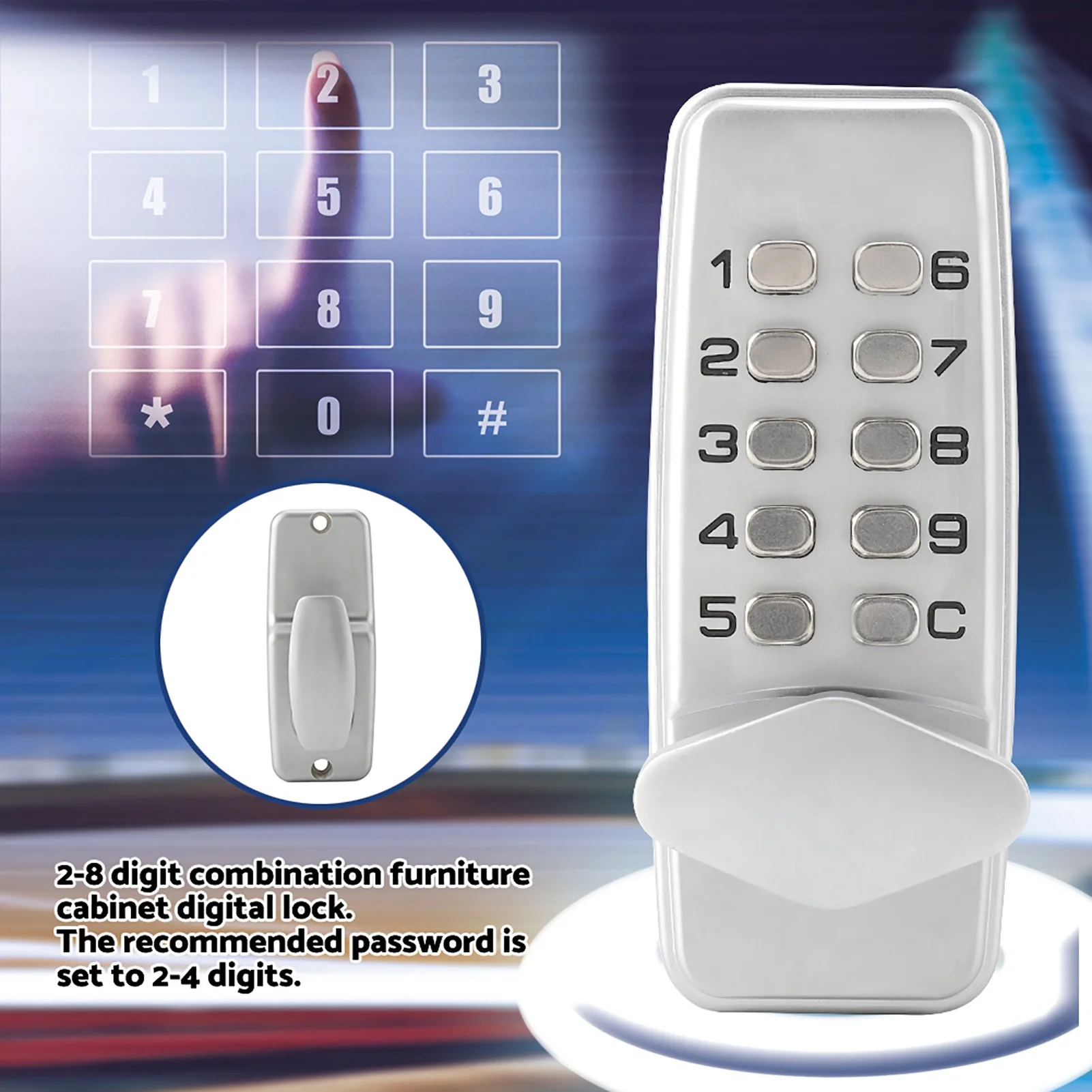 2 - 8 Digit Combination Door Zinc Alloy Convenient Password Security Coded Lock  Lock Security Coded Lock Password Lock