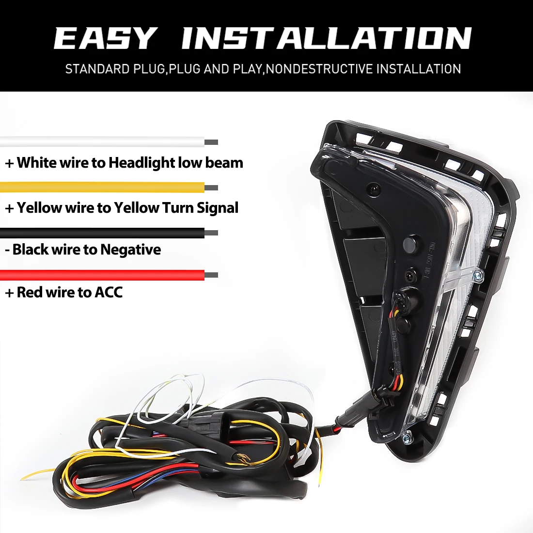 Front Bumper Daylights DRL For Kia RIO 2021 Daytime Running Light Yellow Turn Signal Lamp Driving Healight Car Accessories - view 3
