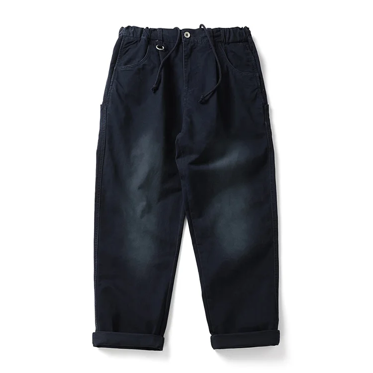NONE Paris Schnalle 100% Baumwolle Japan Vintage Distressed Wash Workwear Hosen Männer Schwergewicht konische gerade Hosen Herbst Cityboys 3