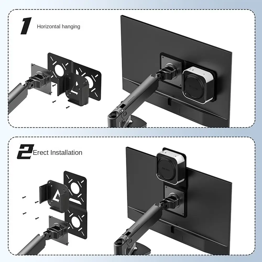 75*75/50*100 VESA Steel/Aluminum Alloy Mount Bracket For Mac Mini M4 Metal Under Desk Wall Holder Monitor Stand Heat Dissipation
