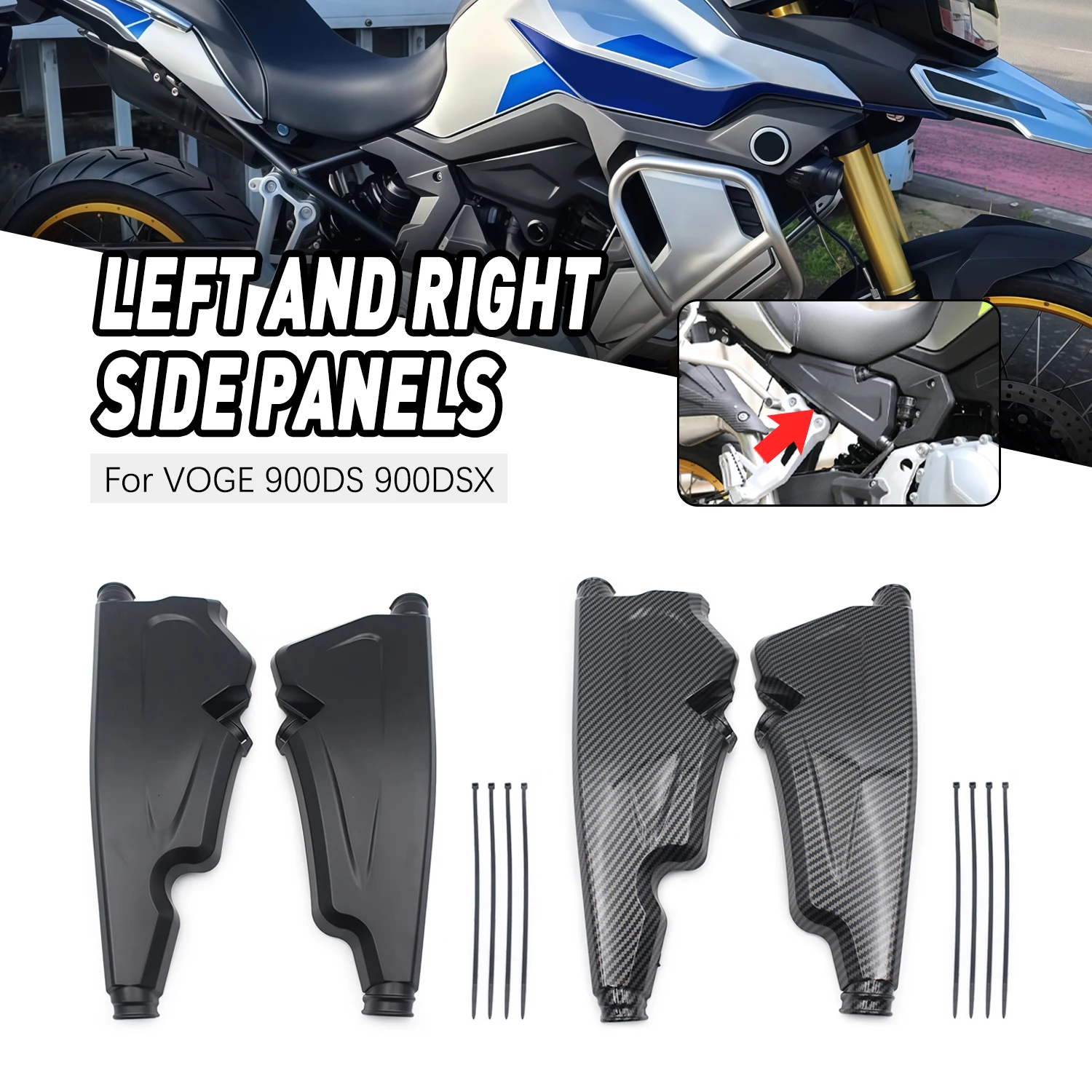 

Motorcycle Frame Infill Side Panel Set Guard Protector Fairing Cowl Cover For LONCIN VOGE 900DS 900DSX 2024 2025