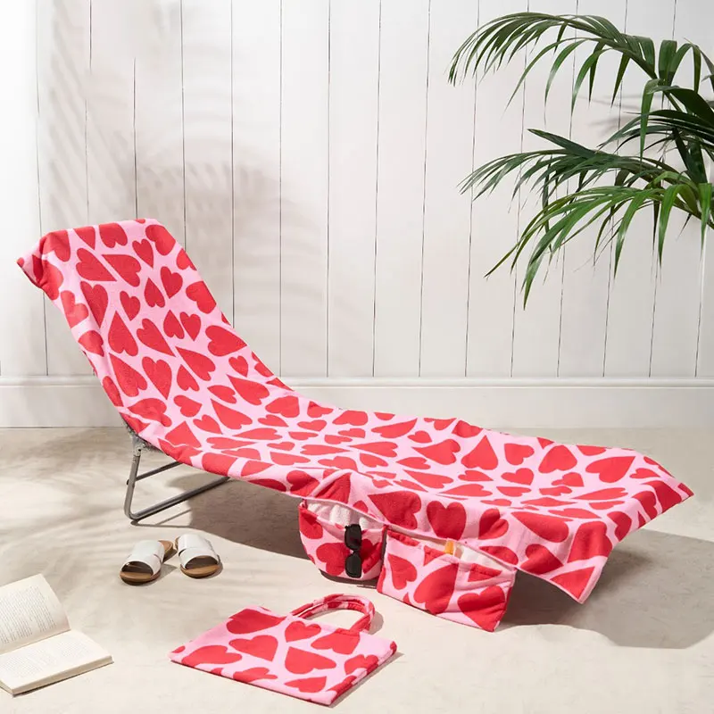 

Beach Chair Cover Microfiber Towel Cloth Recliner Case Soft Absorbent Sun Lounger Bed Protector Outdoor Beach Chair Cover
