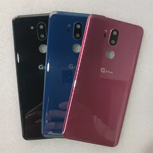 Bilashmart Back Cover LG G7 G7+ ThinQ G710 G710EM G710PM Glass Battery Cover Rear Door Housing Case With Camera Lens Repair Parts