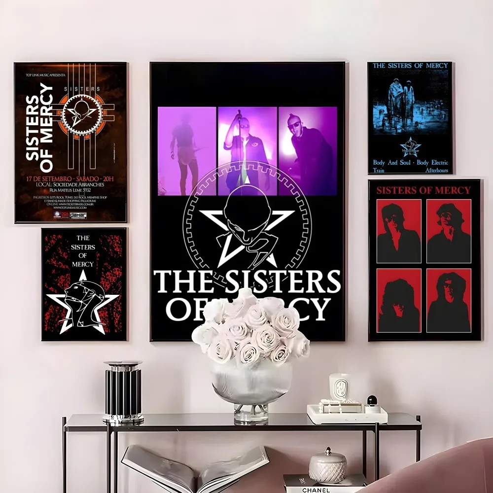 

The S-Sisters of Mercy band Poster HD art sticky wall waterproof home living room bedroom bar aesthetic decoration