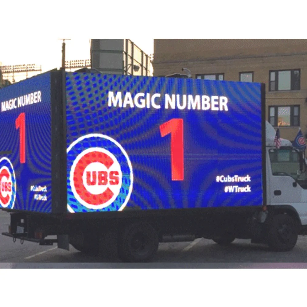 Tampilan Iklan Layar Led Tanda Van Panel Digital Seluler Raksasa Luar Ruangan Pada Kendaraan Truk