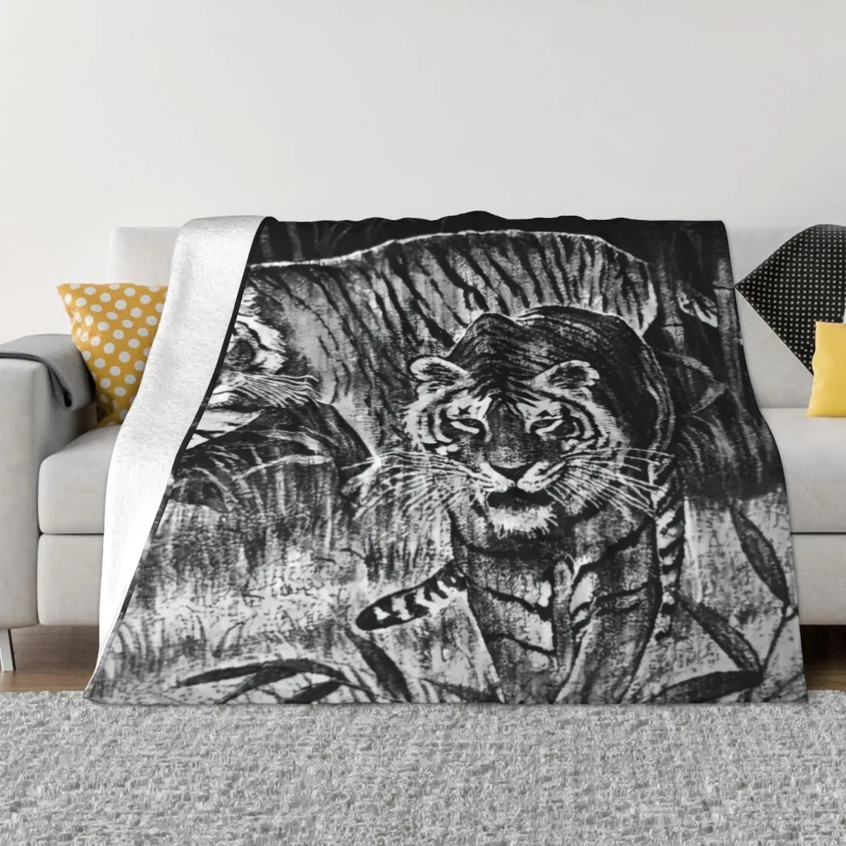 

Cobija de Tigre Mexican Blanket Tiger Meme Throw Blanket Thin Blanket decorative blanket Travel Blanket