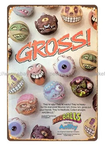 1986 MADBALLS Gross metal tin sign man cave mancave metal wall art sign