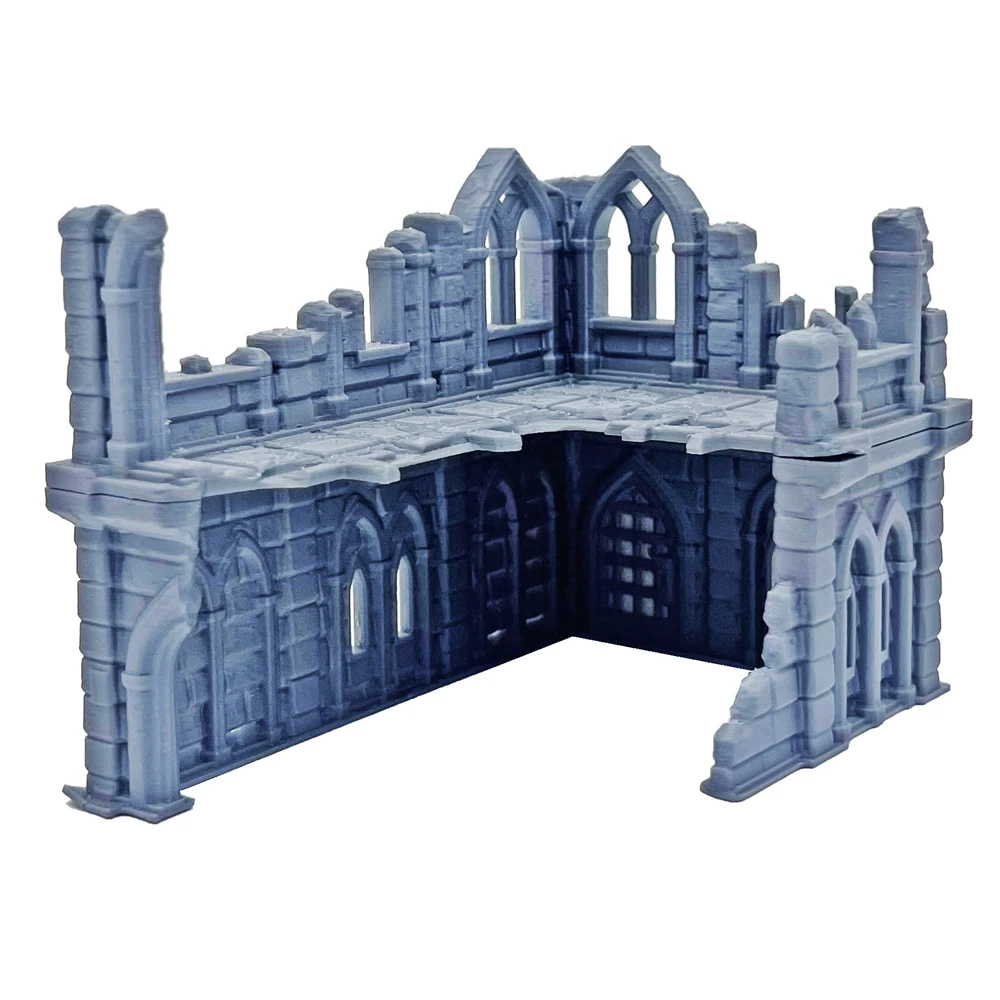 Building Ruins Terrain Landscape für DND/Warhammer/Wargames 3D-gedrucktes Wargaming Terrain Residence Ruined Cottage House Modellbausatz