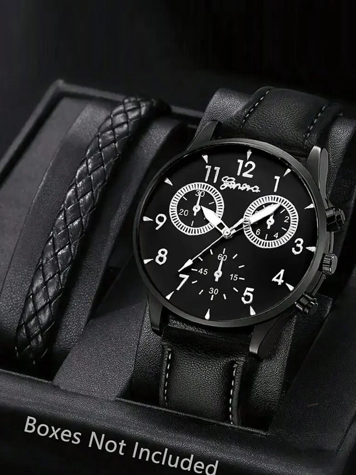 2-piece personalized dial quartz fashionable casual temperament business steel strip men's watch versatile watch