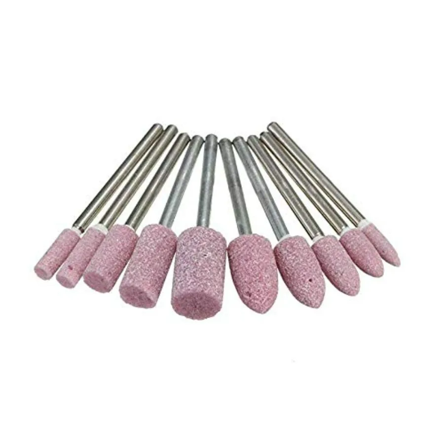 10 Pcs 1/8 Shank Abrasive Mounted Stone Rotary Tool Grinding Wheels Bit Set for Dremel