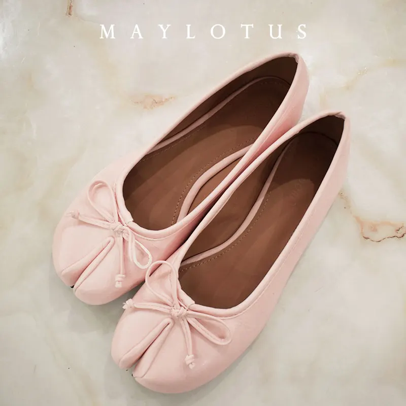 New Women Flats Soft Ballet Shoes Slip On Loafers Soft Moccasins Tabi Ninja Casual Shoes Mujer Ladies Shoes Bow Knot Mujer
