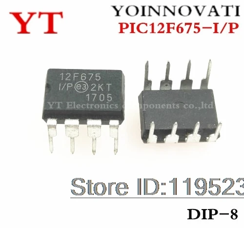 50pcs/lot PIC12F675-I/P PIC12F675 MCU 8BIT 1.75KB FLASH DIP8 IC Best quality.