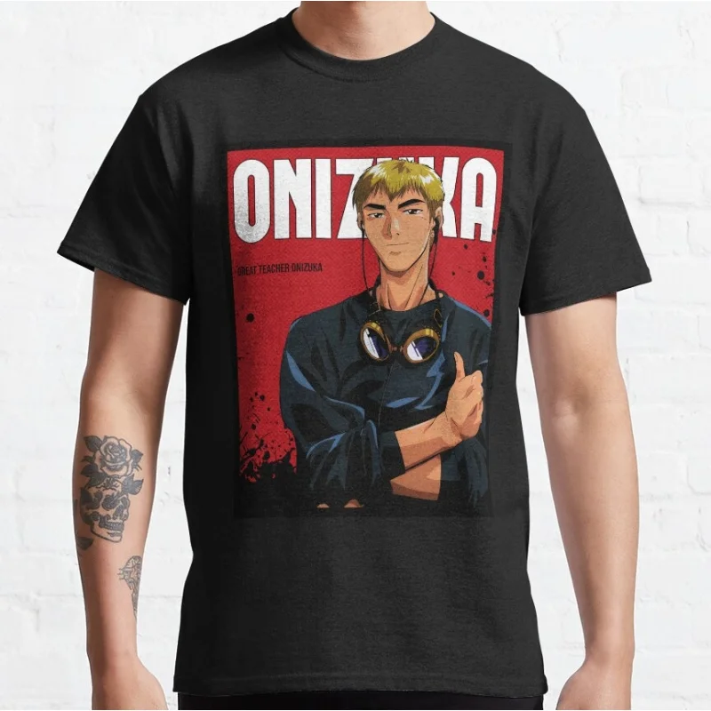 

1114 Great Teacher Onizuka Anime Gift t shirt 100% cotton print clothing Manga GTO Graphic Tee Y2K clothes Large size Tops S-6XL