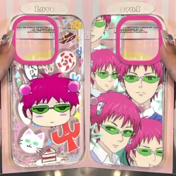 Cute Kitty Boy Saiki Kusuo Clear Space Case For Samsung A12 A13 A15 A22 A23 A24 A25 A54 A55 A72 A73 5G Cartoon Character Pattern