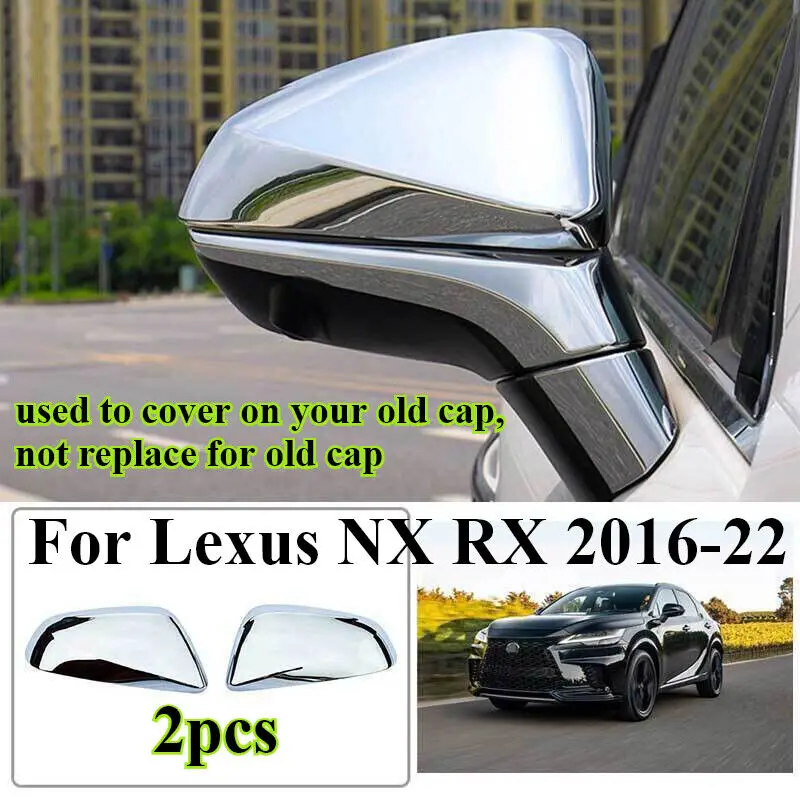 

For Lexus NX RX 2016-22 ABS Chrome Exterior Side Rear View Mirror Cover Trim 2P