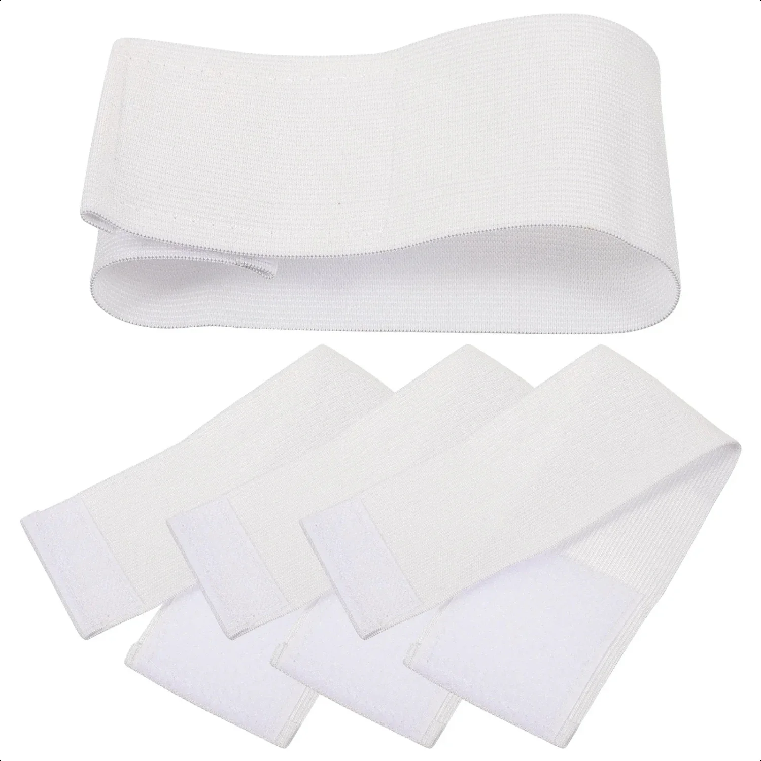 4 Pcs Captain Arm Bands Wear-resistant Armband Convenient Sports Football White Nylon DIY Armbands Soccer