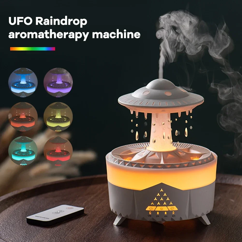 Creative Umbrella Water Drop Air Humidifier with Colorful Light Raindrop Aroma Essential Oil Diffuser Aromatherapy