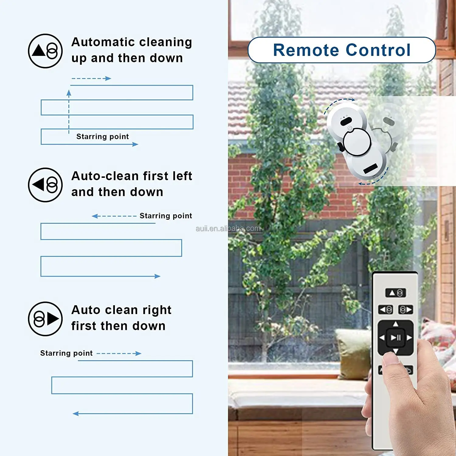Auto Water Spray Window Vacuum Cleaner Smart Glass Cleaning Robotic Intelligent Automatic Cleaner Robot