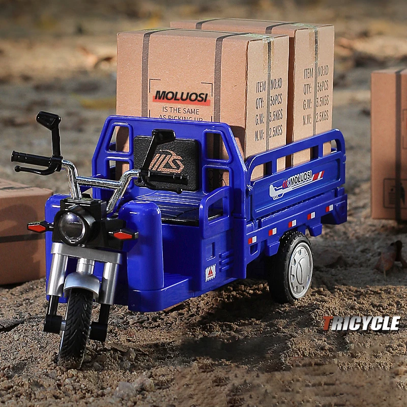 

Nostalgic Retro Three wheel Diecast Metal Motorcycle Alloy Tricycle Model Collection display Simulation Sound Light hot wheels