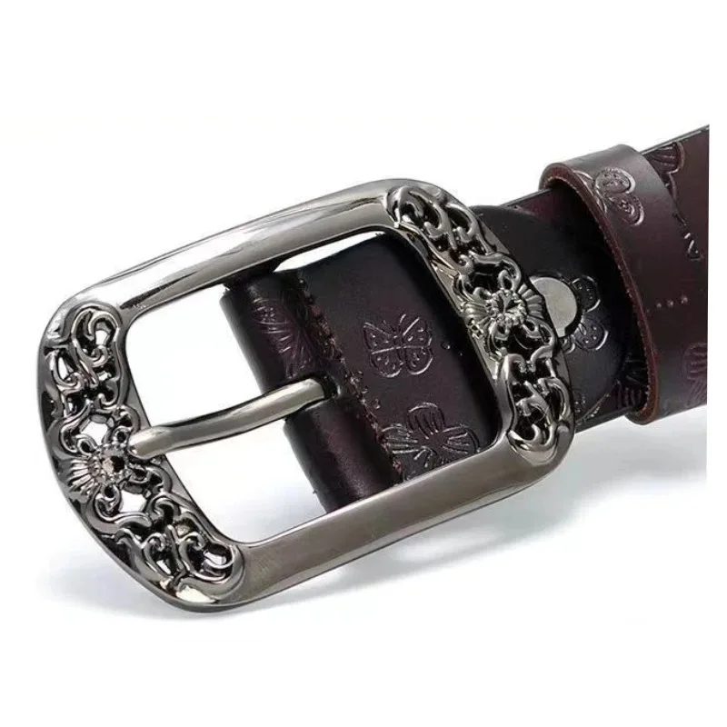 สุภาพสตรี Retro พิมพ์เข็มขัดหนัง PU เกาหลีรุ่นเข็มหัวเข็มขัด Casual กางเกงเอวอุปกรณ์เสริมแฟชั่น Accesssory