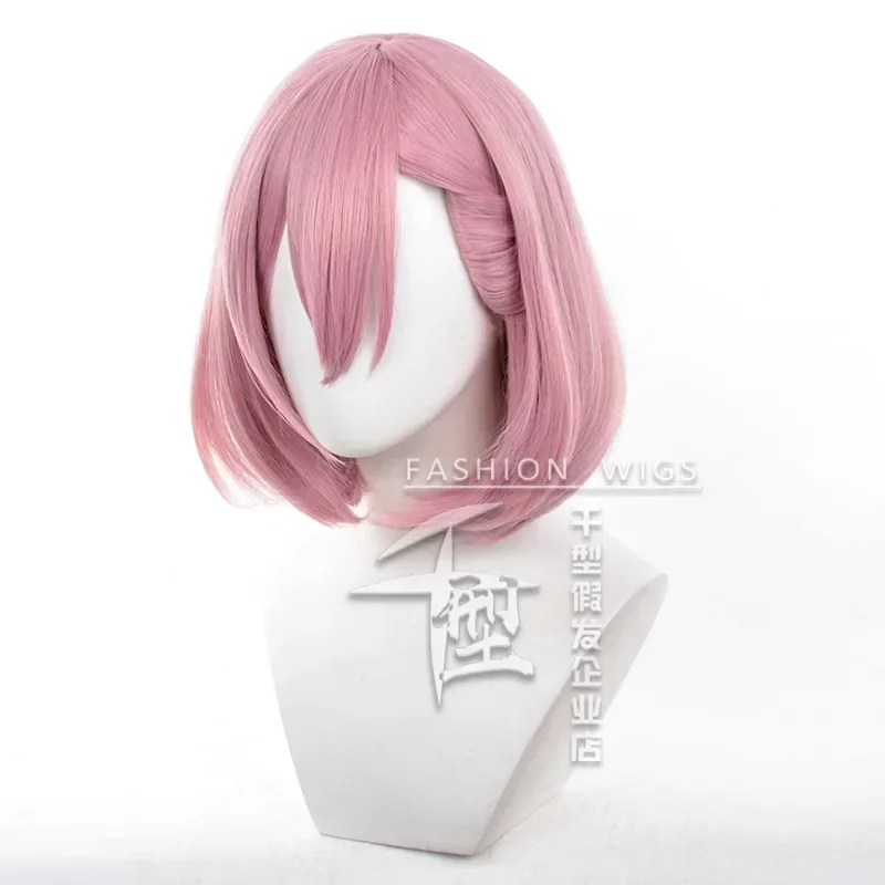 Anime 2.5 Dimensional Seduction Lilysa Amano Cosplay Wig Liliel Dark Pink Short Hair Heat-resistant Fiber Hair + Wig Cap