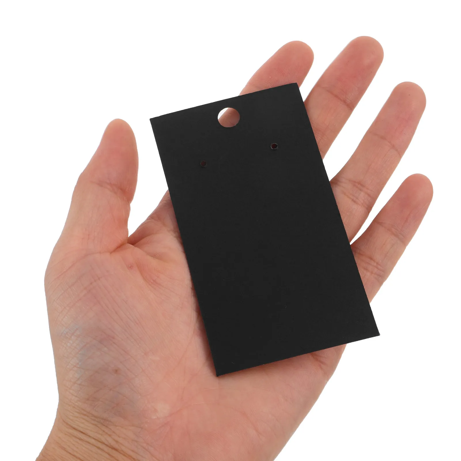 

100 Sets Black Cardboard Earring Display Cards 9x5cm with Transparent Bags Jewelry Packaging for Marketplace Earring Cards