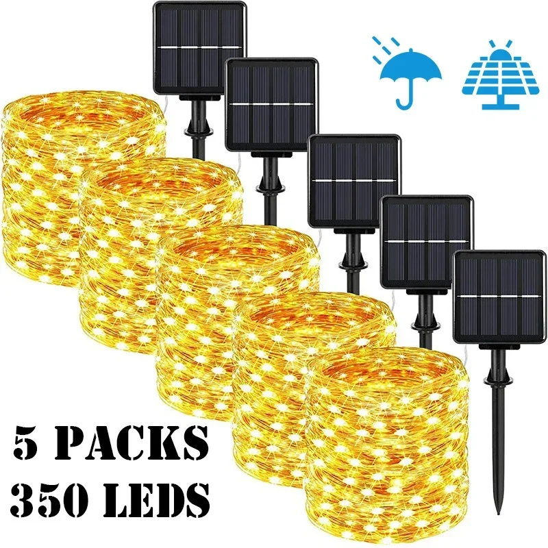 

12M LED Solar Lamps Outdoor Festoon Lamp Garden Light String Led Twinkle IP65 Waterproof Lamp Christmas Garland Yard Decoration